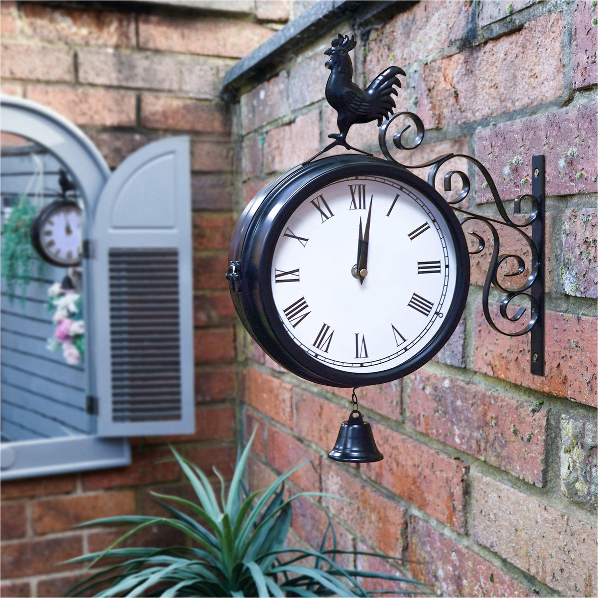 Double-Sided Vintage Outdoor Station Clock - Wall Mounted_Clocks