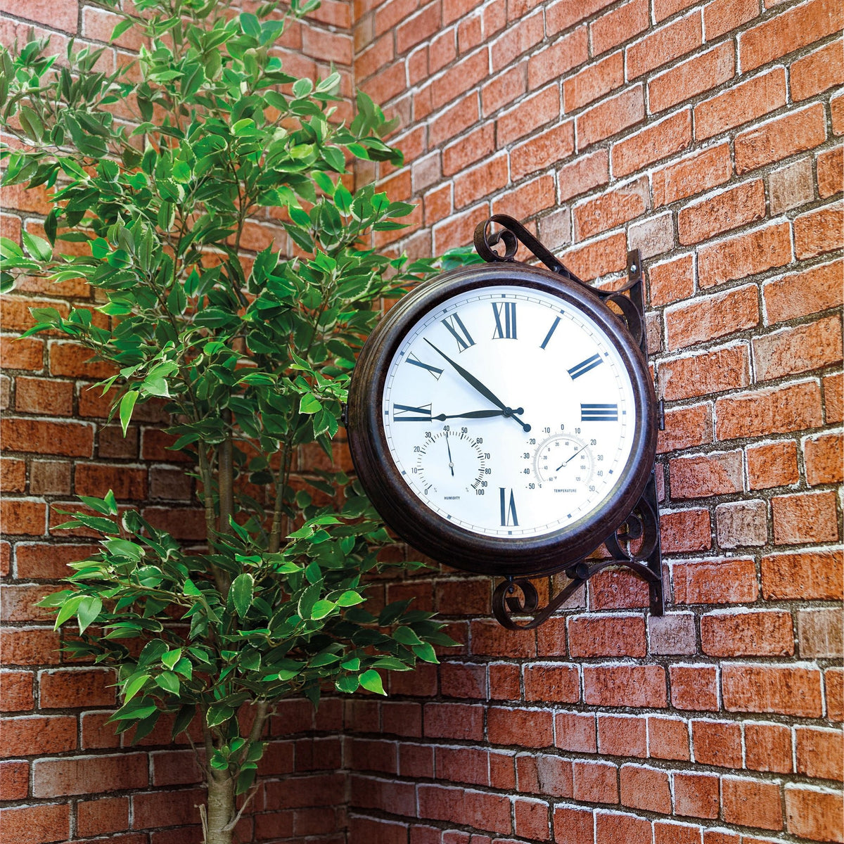 Outdoor Station Clock with Thermometer & Hygrometer_Clocks