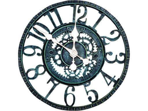 Vintage Open Face Green Design 12" Outdoor and Indoor Clock_Clocks