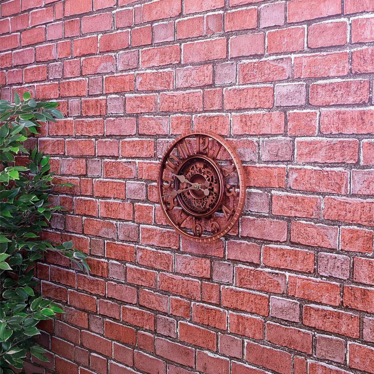Vintage Open Face Bronze Outdoor Wall Clock - Indoor & Garden_Clocks