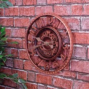Vintage Open Face Bronze Outdoor Wall Clock - Indoor & Garden_Clocks