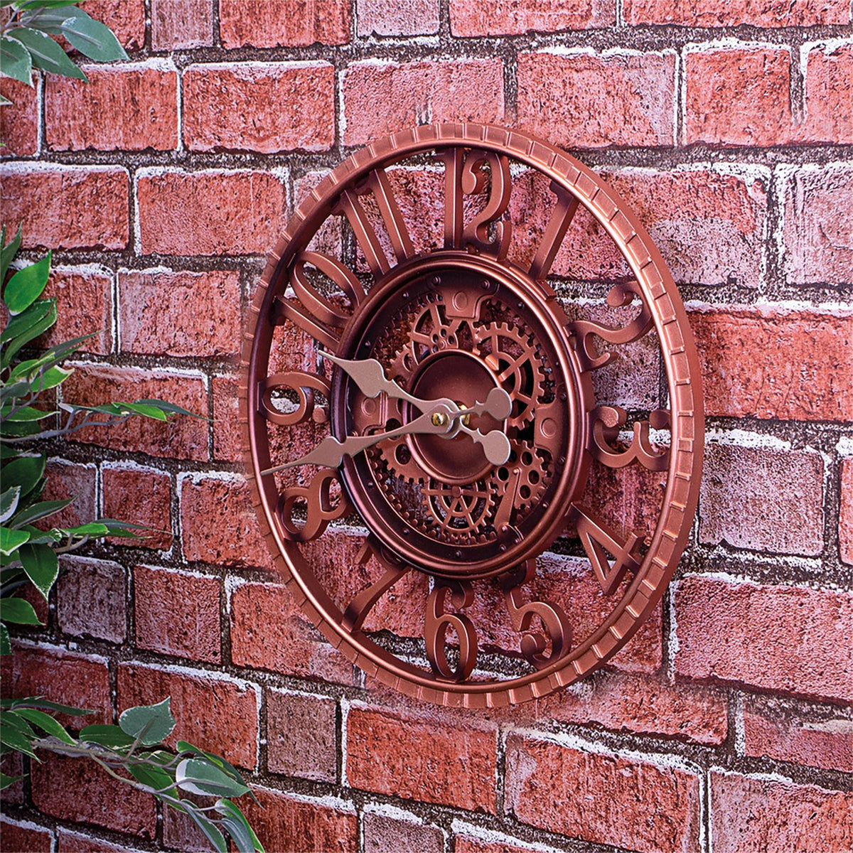 Vintage Open Face Bronze Outdoor Wall Clock - Indoor & Garden_Clocks