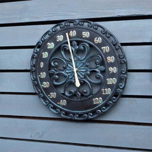 Open Faced Outdoor/Indoor Wall Thermometer_Clocks