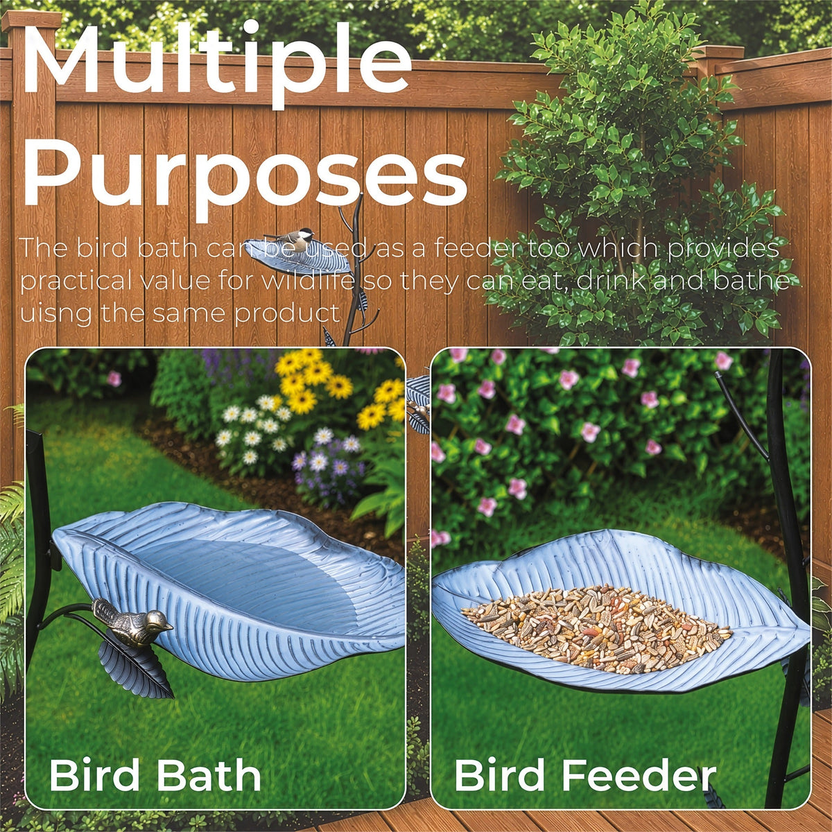 Leaf & Branches Garden Bird Bath_Bird Baths