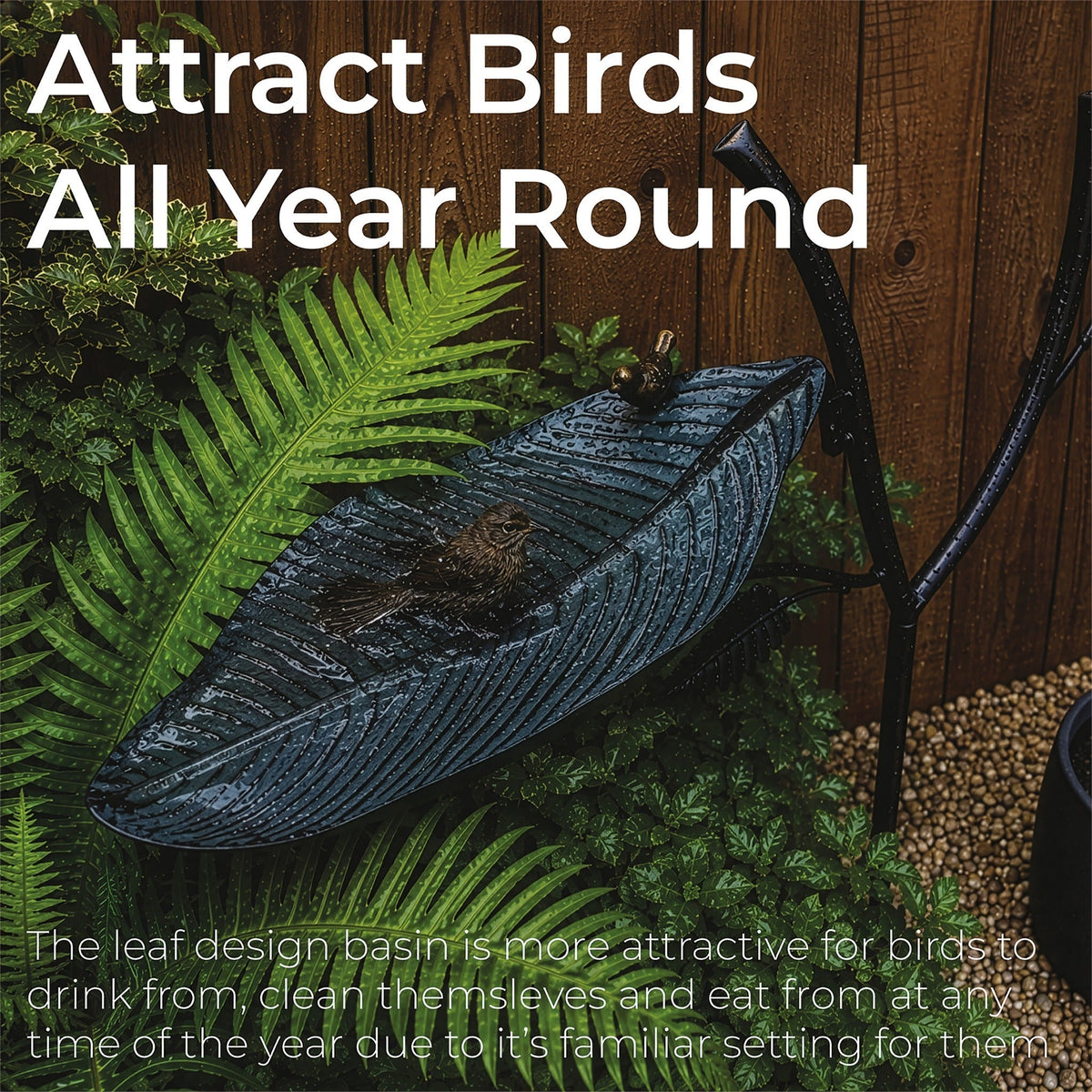 Leaf & Branches Garden Bird Bath_Bird Baths