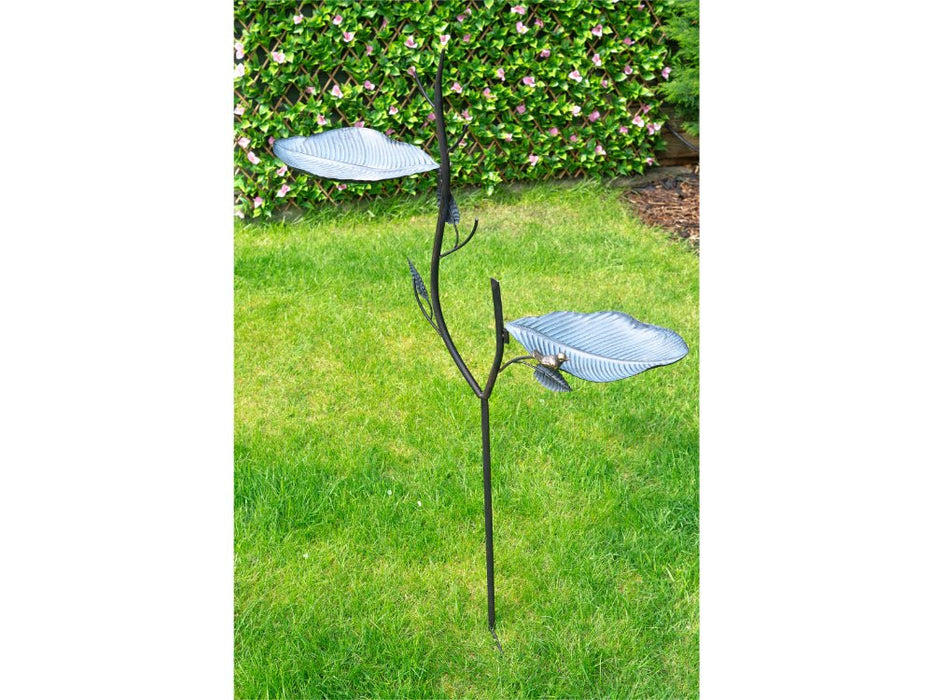 St Helens Leafs & Branches Home and Garden Ornamental Free Standing, Weather Resistant, Easy Assemble Bird Bath and Feeder_Bird Baths