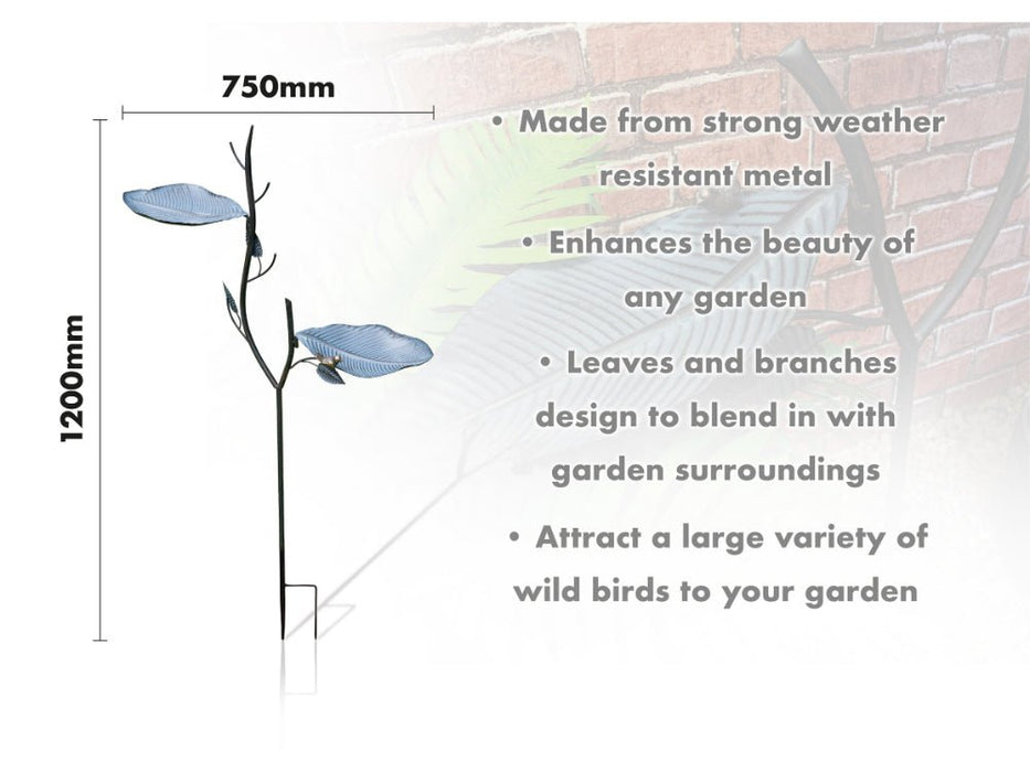 St Helens Leafs & Branches Home and Garden Ornamental Free Standing, Weather Resistant, Easy Assemble Bird Bath and Feeder_Bird Baths