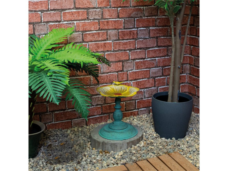 St Helens Yellow Flower Home and Garden Ornamental Free Standing, Weather Resistant, Pedestal Style, Easy Assemble Bird Bath_Bird Baths