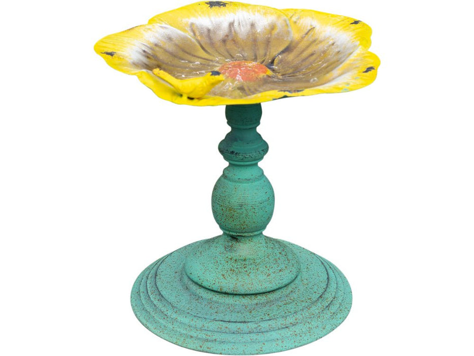 St Helens Yellow Flower Home and Garden Ornamental Free Standing, Weather Resistant, Pedestal Style, Easy Assemble Bird Bath_Bird Baths