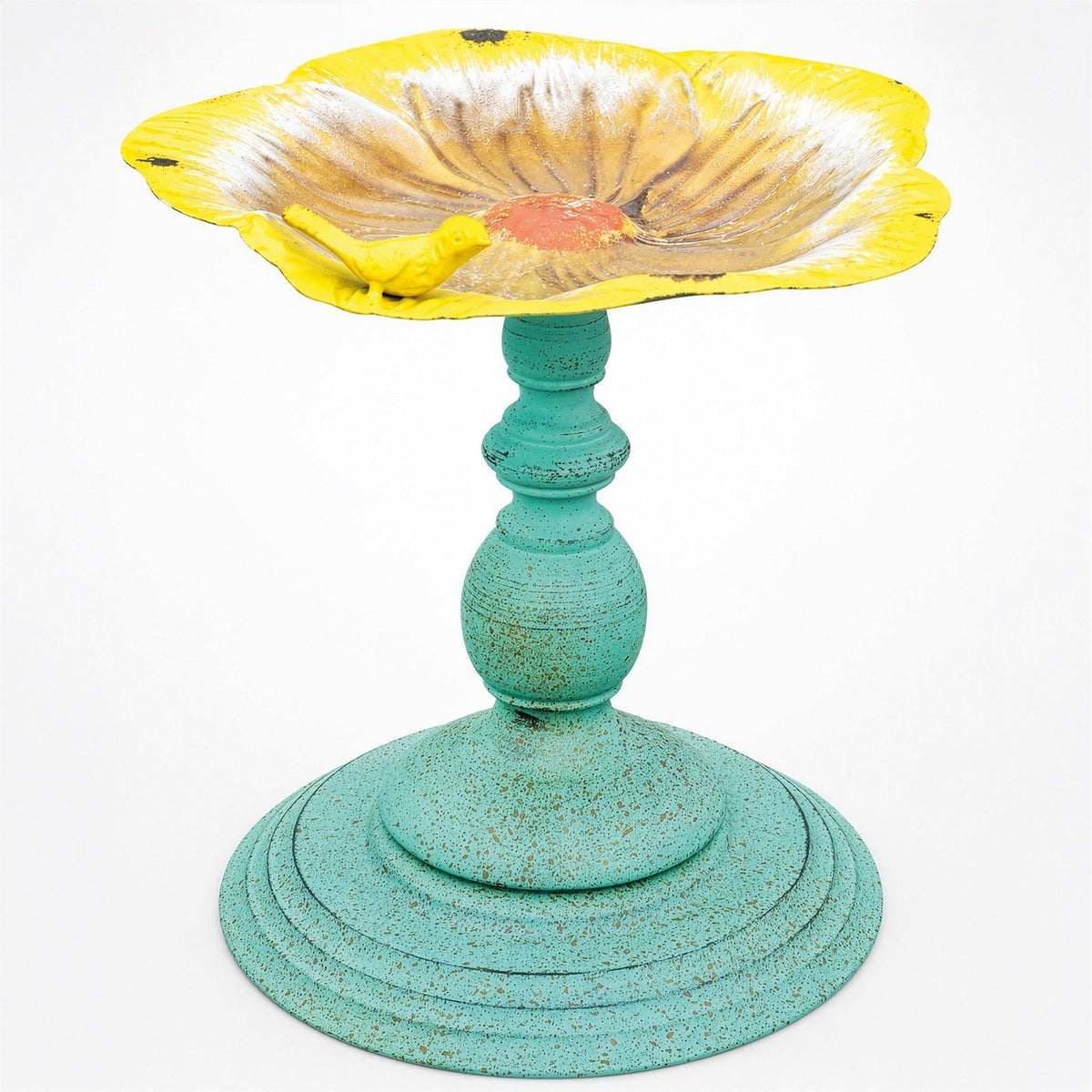 Yellow Flower Garden Bird Bath_Bird Baths