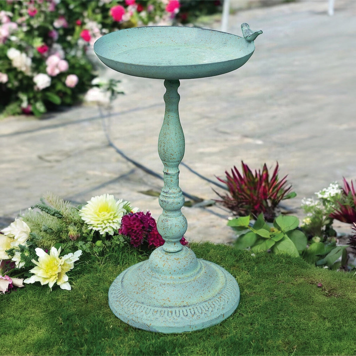 Antique Green Garden Bird Bath_Bird Baths
