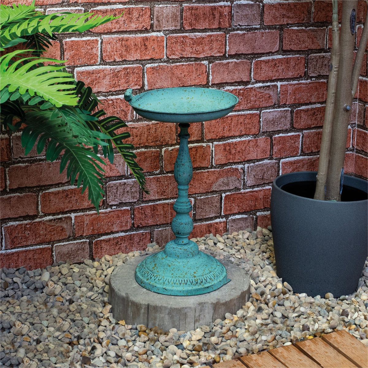 Antique Green Garden Bird Bath_Bird Baths