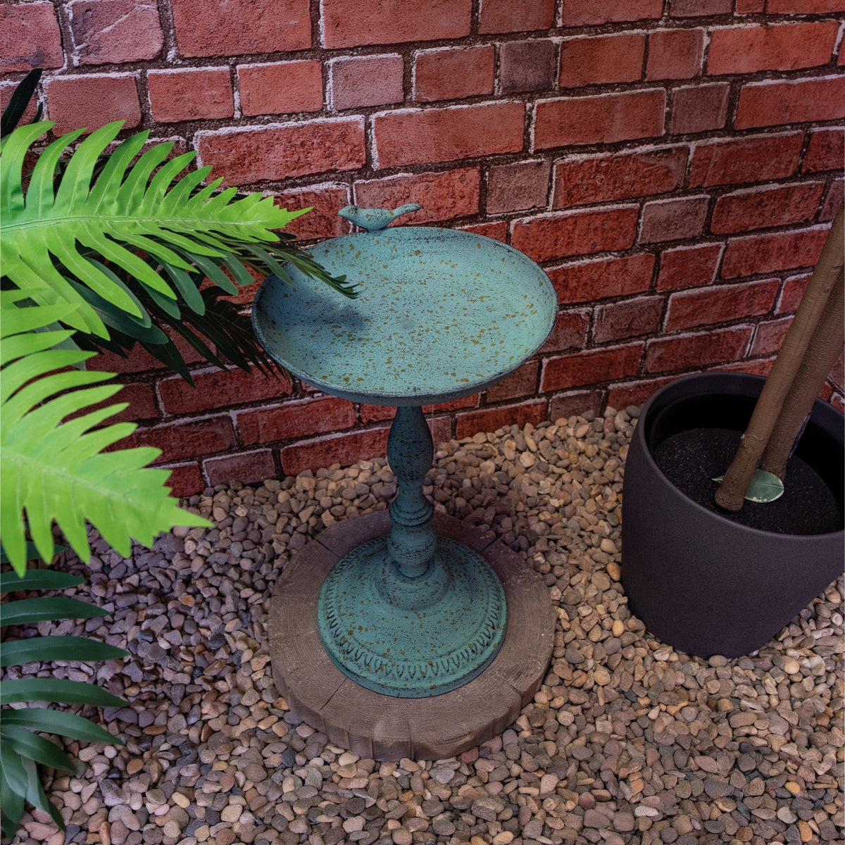 Antique Green Garden Bird Bath_Bird Baths