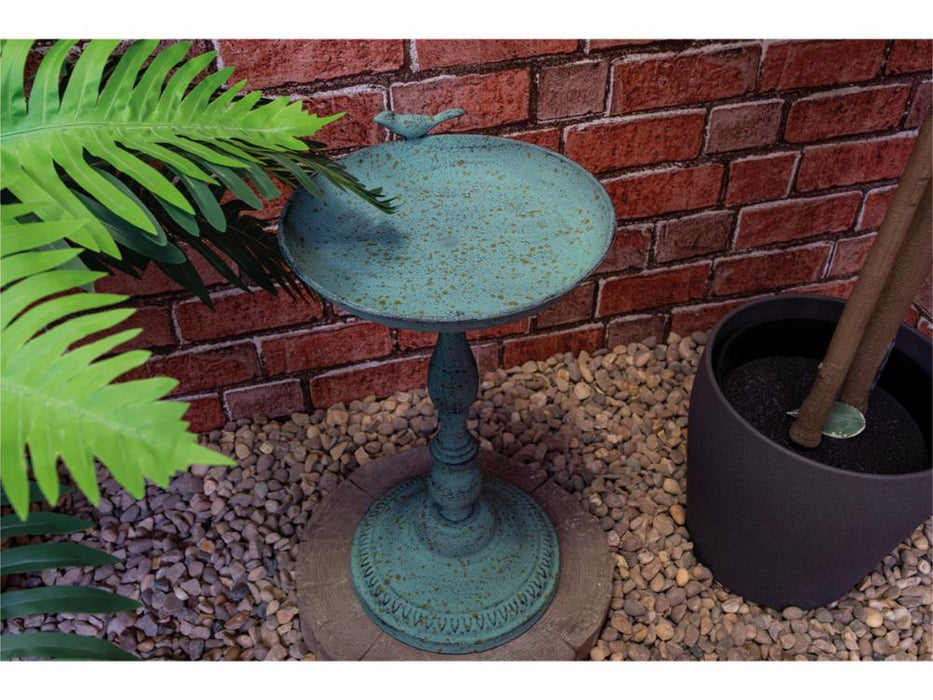 St Helens Antique Green Home and Garden Ornamental Free Standing, Weather Resistant, Pedestal Style, Easy Assemble Bird Bath_Bird Baths