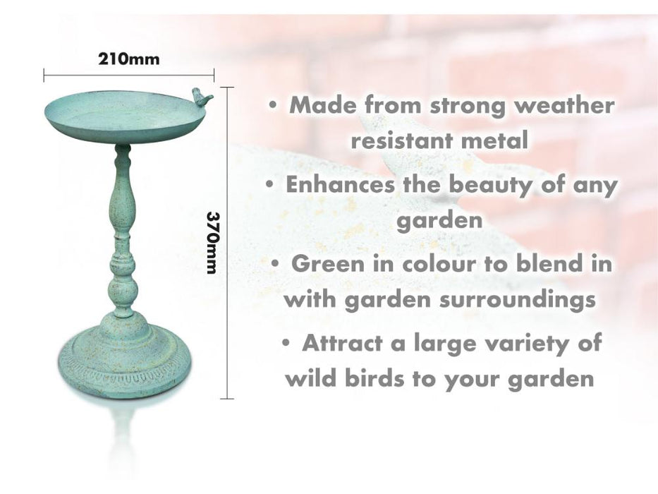 St Helens Antique Green Home and Garden Ornamental Free Standing, Weather Resistant, Pedestal Style, Easy Assemble Bird Bath_Bird Baths