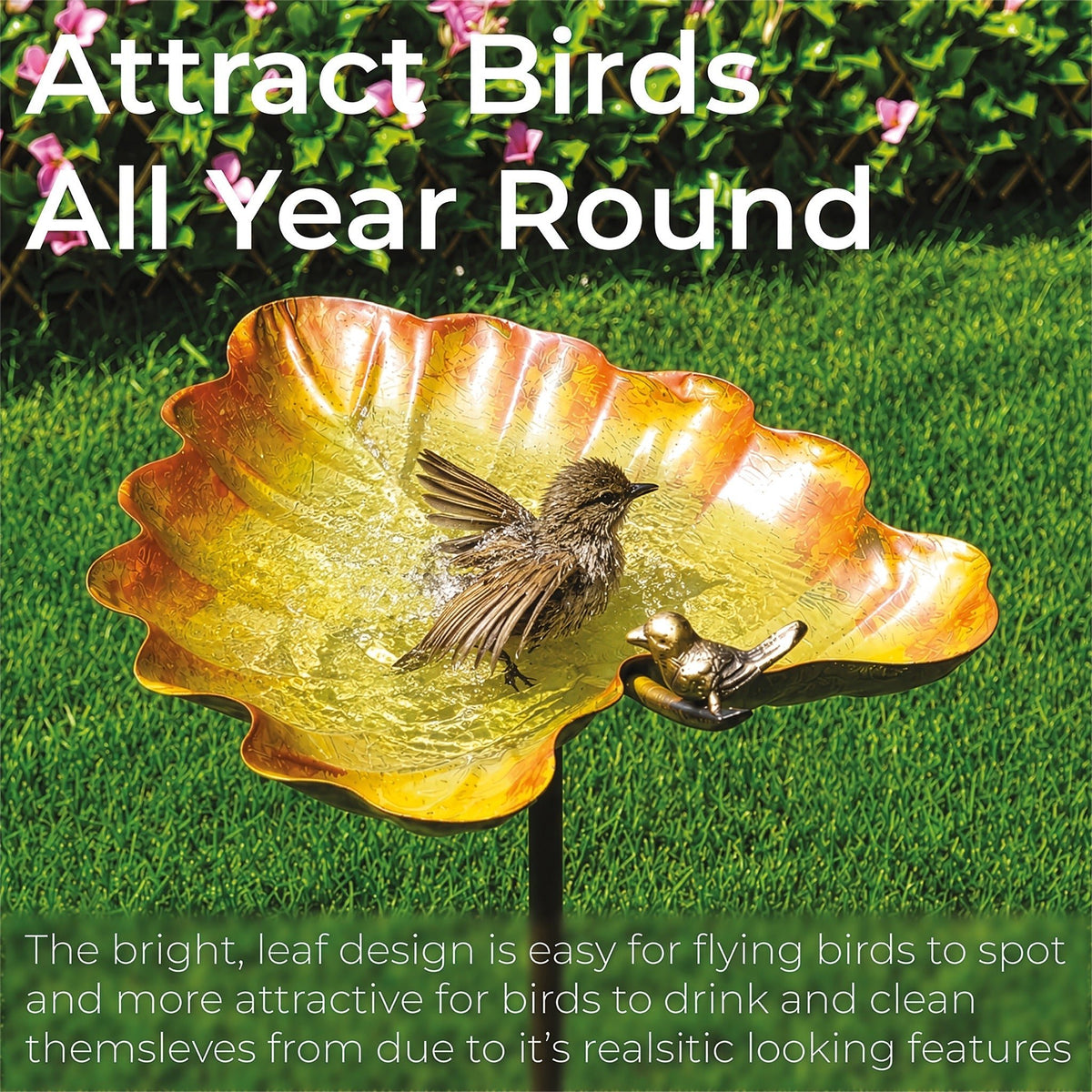 Leaf Design Garden Bird Bath_Bird Baths