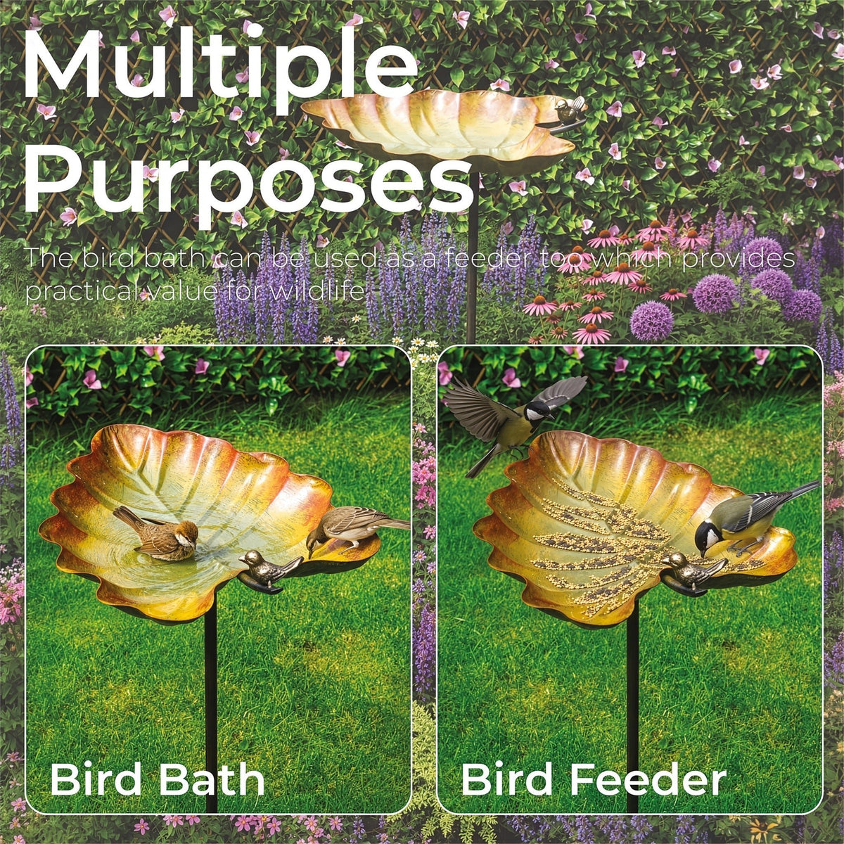 Leaf Design Garden Bird Bath_Bird Baths