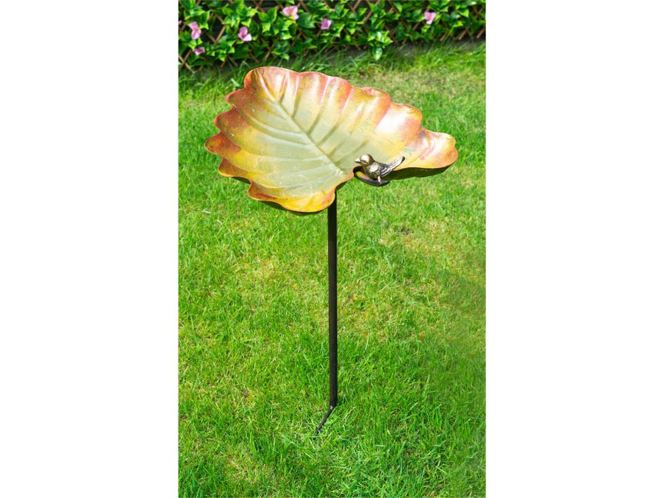 St Helens Leaf Home and Garden Ornamental Free Standing, Weather Resistant, Easy Assemble Bird Bath and Feeder_Bird Baths