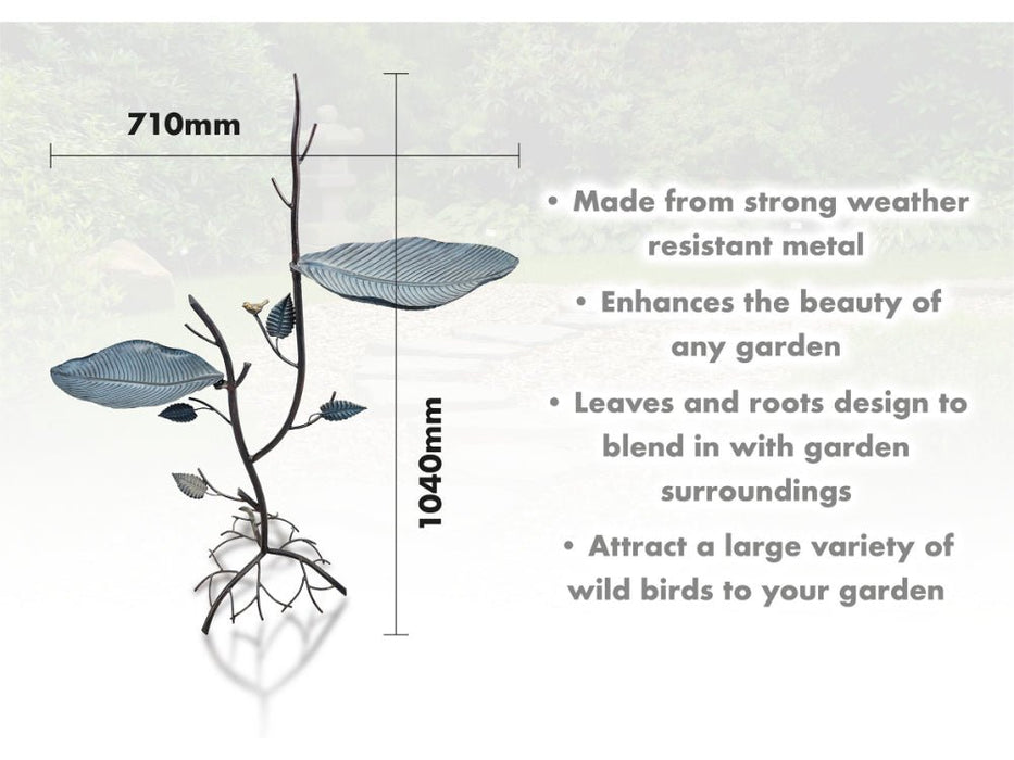 St Helens Leafs & Roots Home and Garden Ornamental Free Standing, Weather Resistant, Easy Assemble Bird Bath and Feeder_Bird Baths