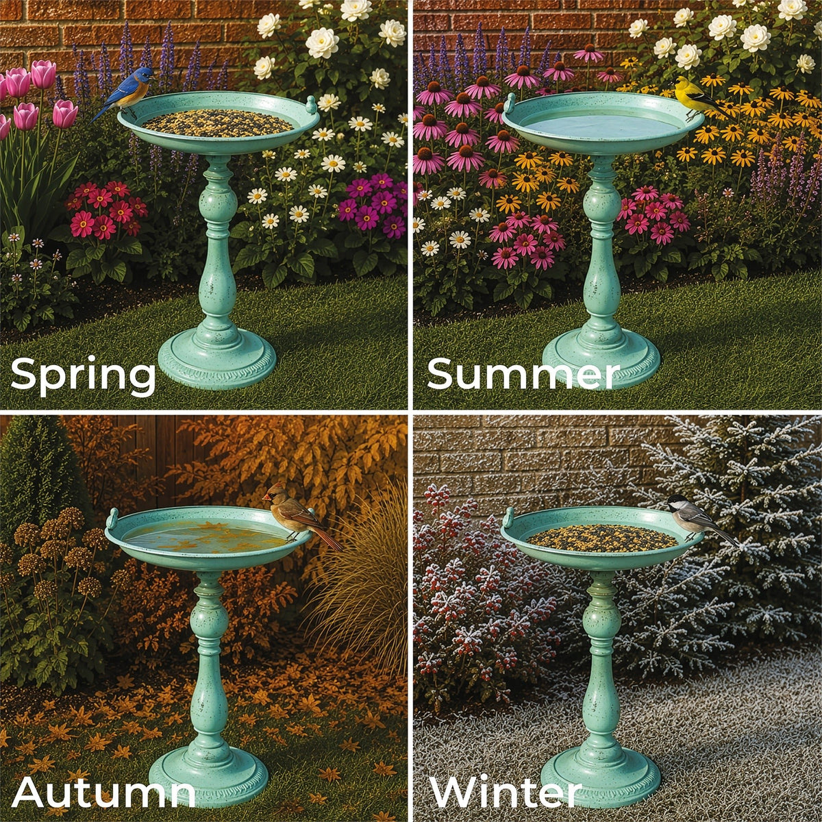 Patina Green Garden Bird Bath_Bird Baths