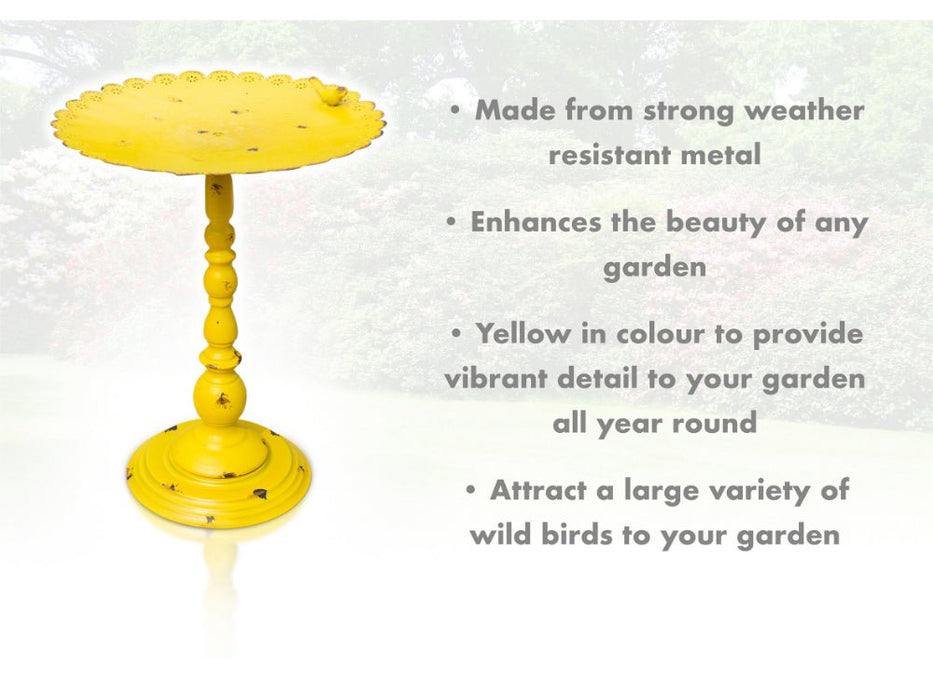 St Helens Yellow Home and Garden Ornamental Free Standing, Weather Resistant, Pedestal Style, Easy Assemble Bird Feeder_Bird Feeders