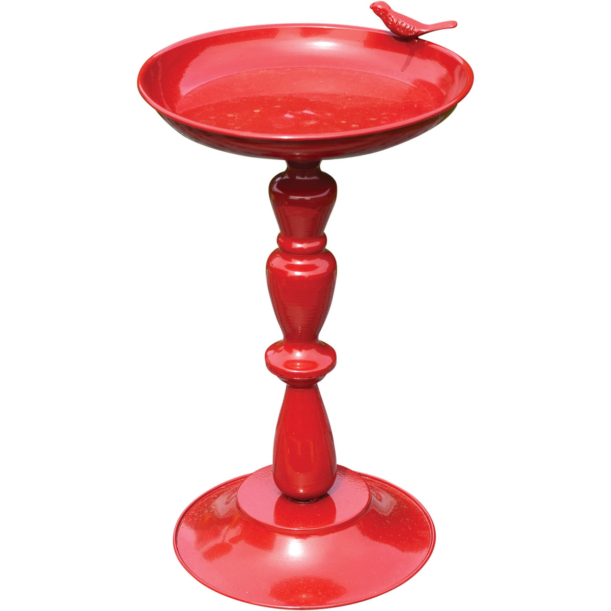 Red Ornamental Garden Bird Bath_Bird Baths