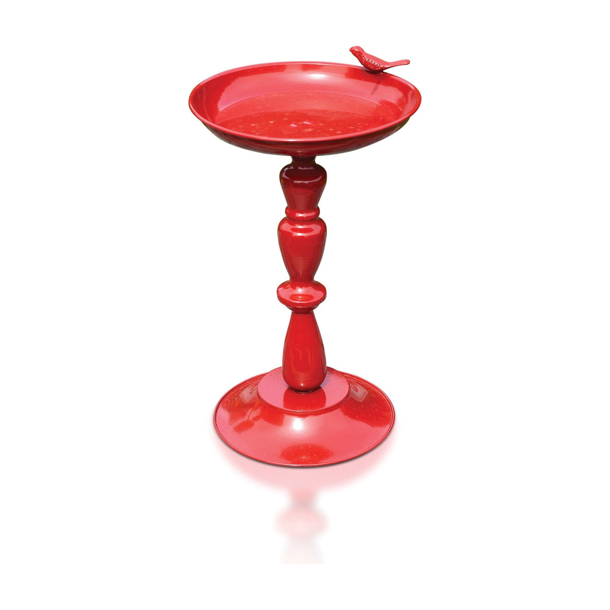 Red Ornamental Garden Bird Bath_Bird Baths