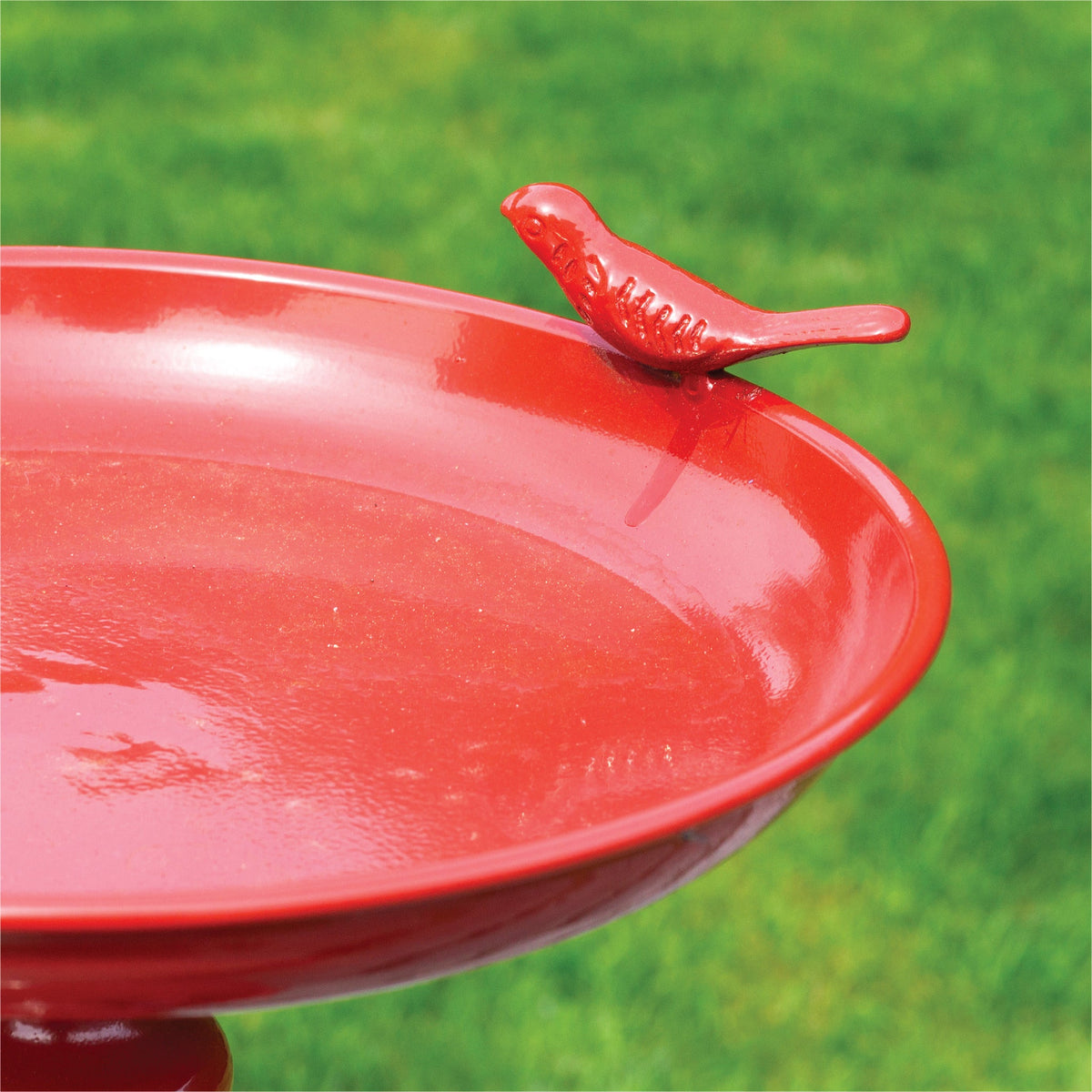 Red Ornamental Garden Bird Bath_Bird Baths