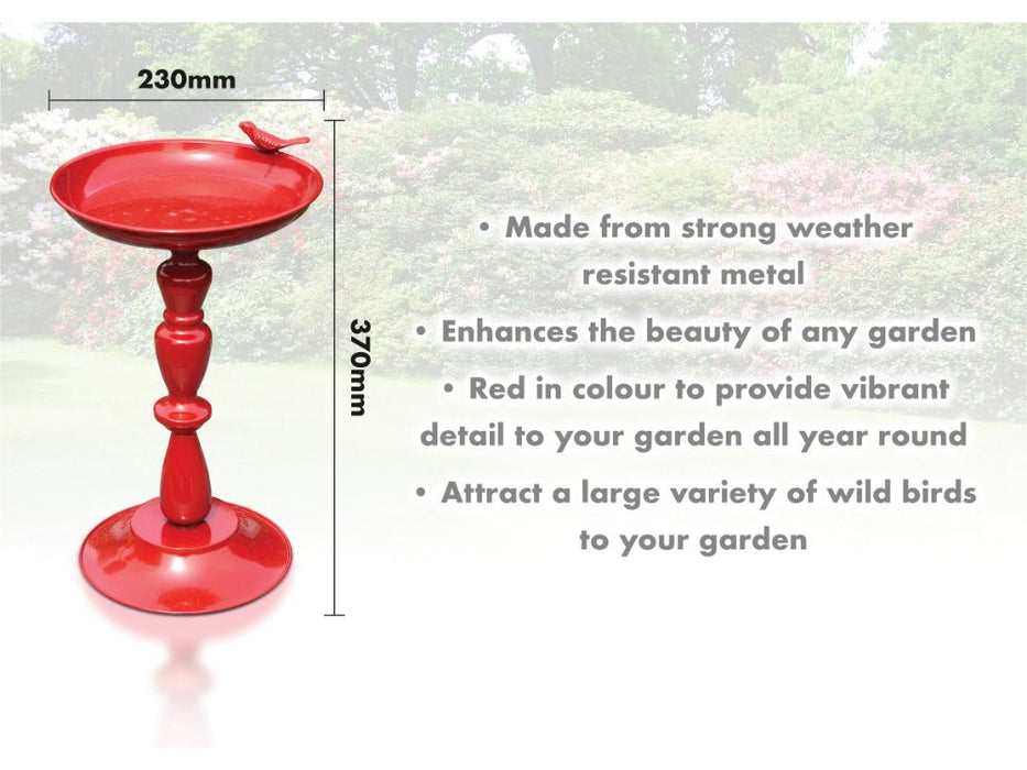 St Helens Red Home and Garden Ornamental Free Standing, Weather Resistant, Pedestal Style, Easy Assemble Bird Bath_Bird Baths