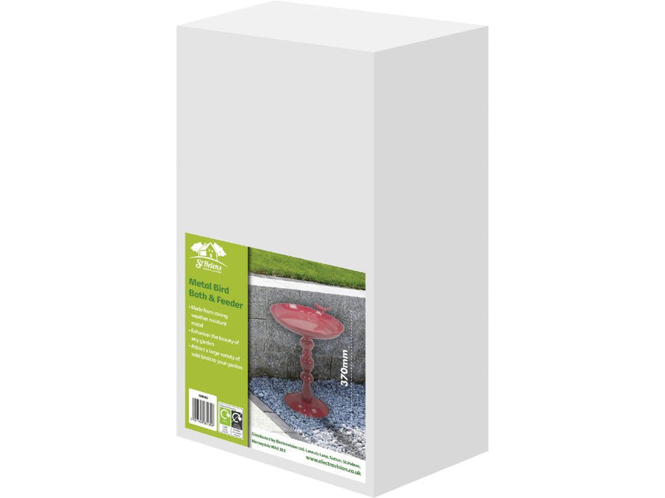 St Helens Red Home and Garden Ornamental Free Standing, Weather Resistant, Pedestal Style, Easy Assemble Bird Bath_Bird Baths