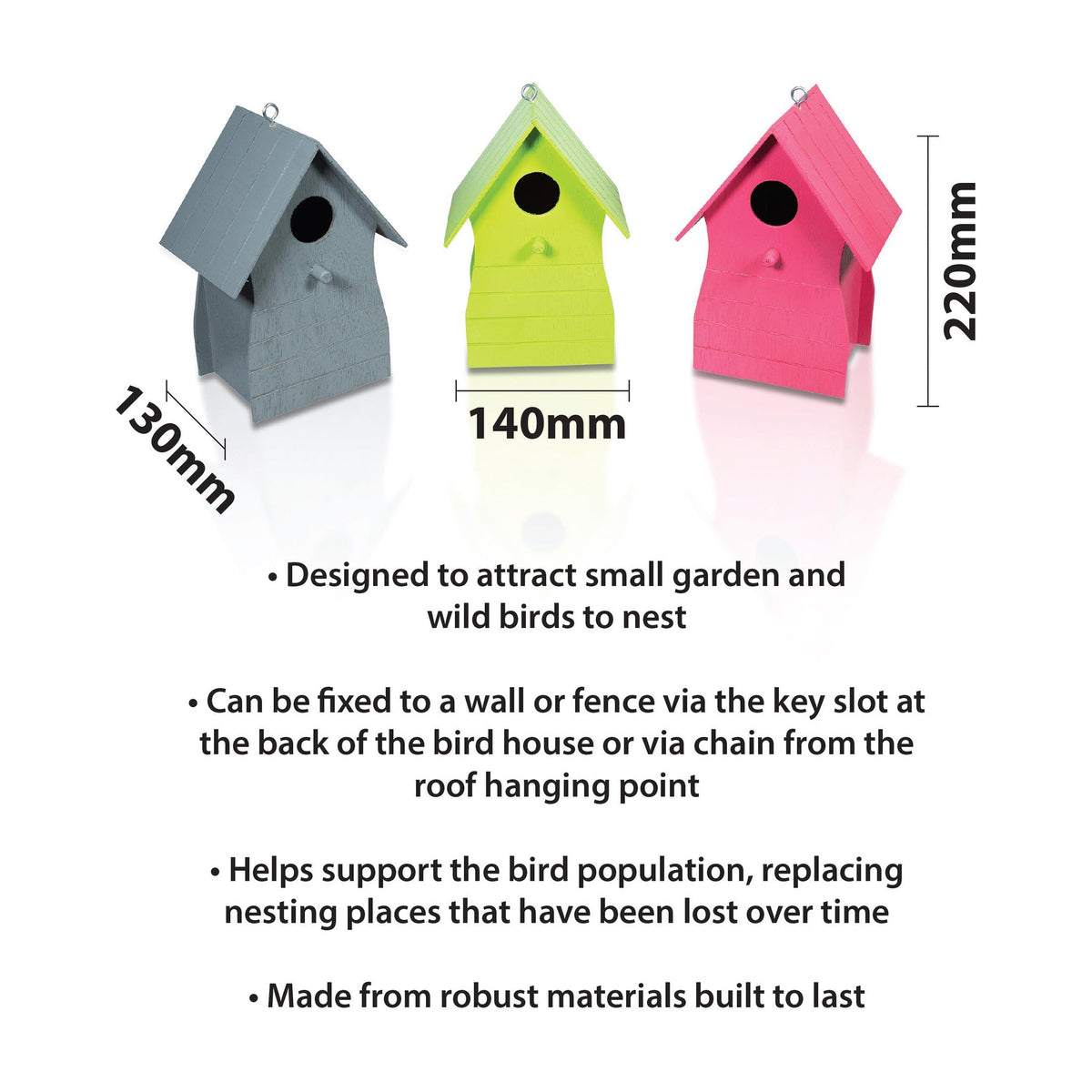 St Helens Home and Garden Bird House Set of 3_Bird Boxes & Insect Houses