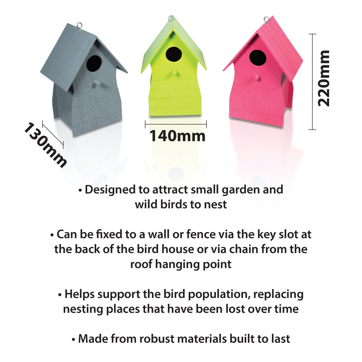 St Helens Home and Garden Bird House Set of 3_Bird Boxes & Insect Houses
