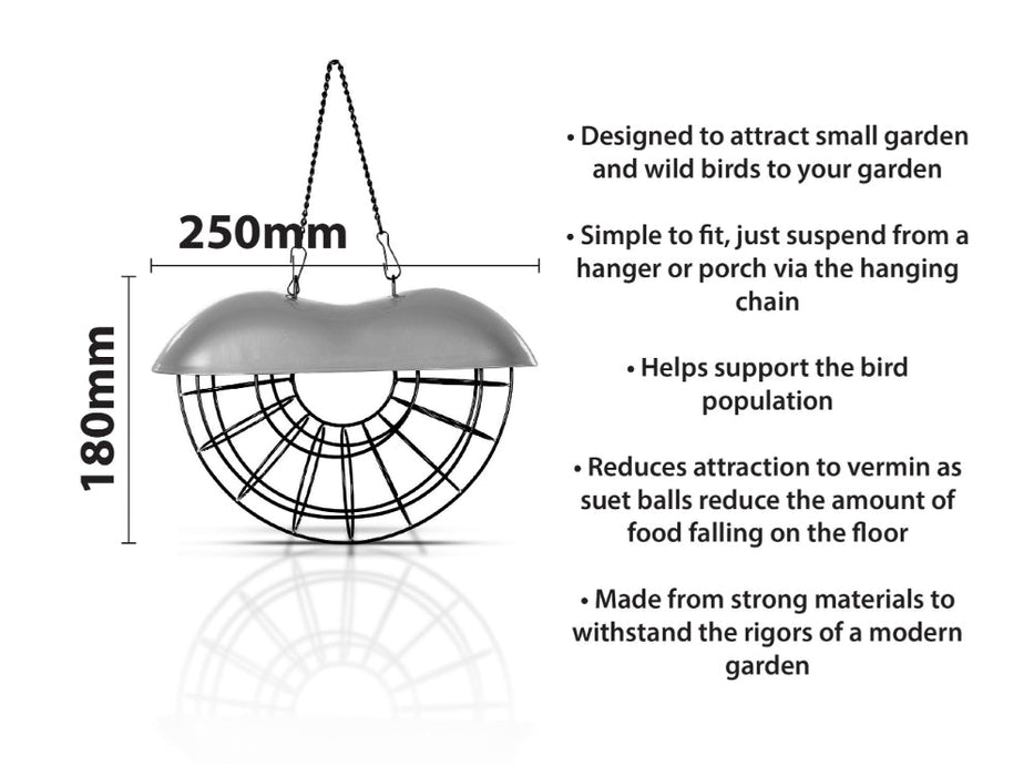St Helens Home and Garden Wood Metal Suet Bird Feeder With Hanging Chain_Bird Feeders
