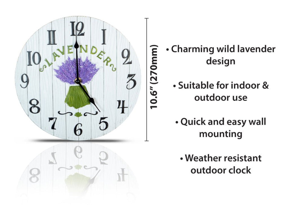 Lavender Design Outdoor/Indoor Wall Clock_Clocks
