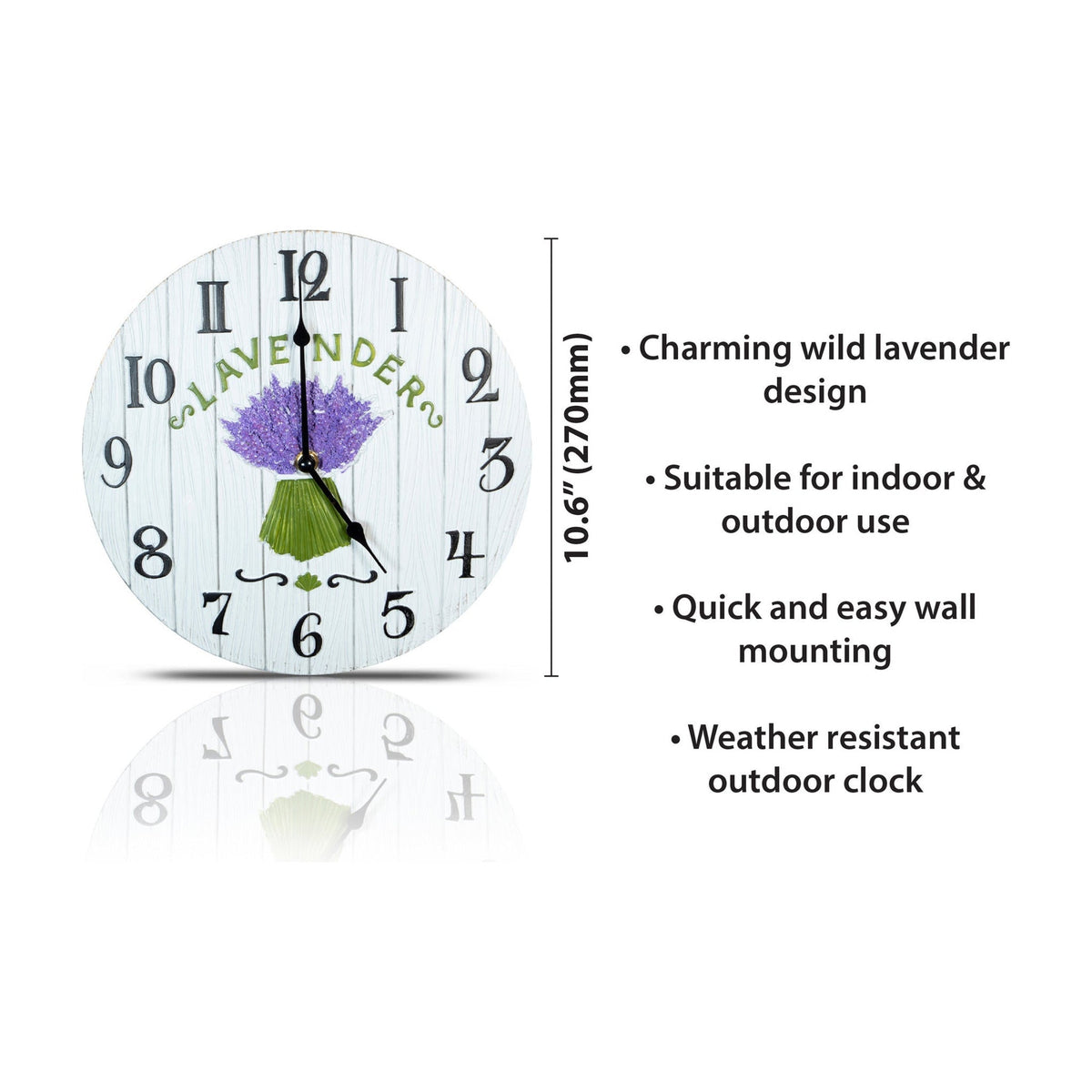 Lavender Outdoor Wall Clock - Indoor & Garden_Clocks