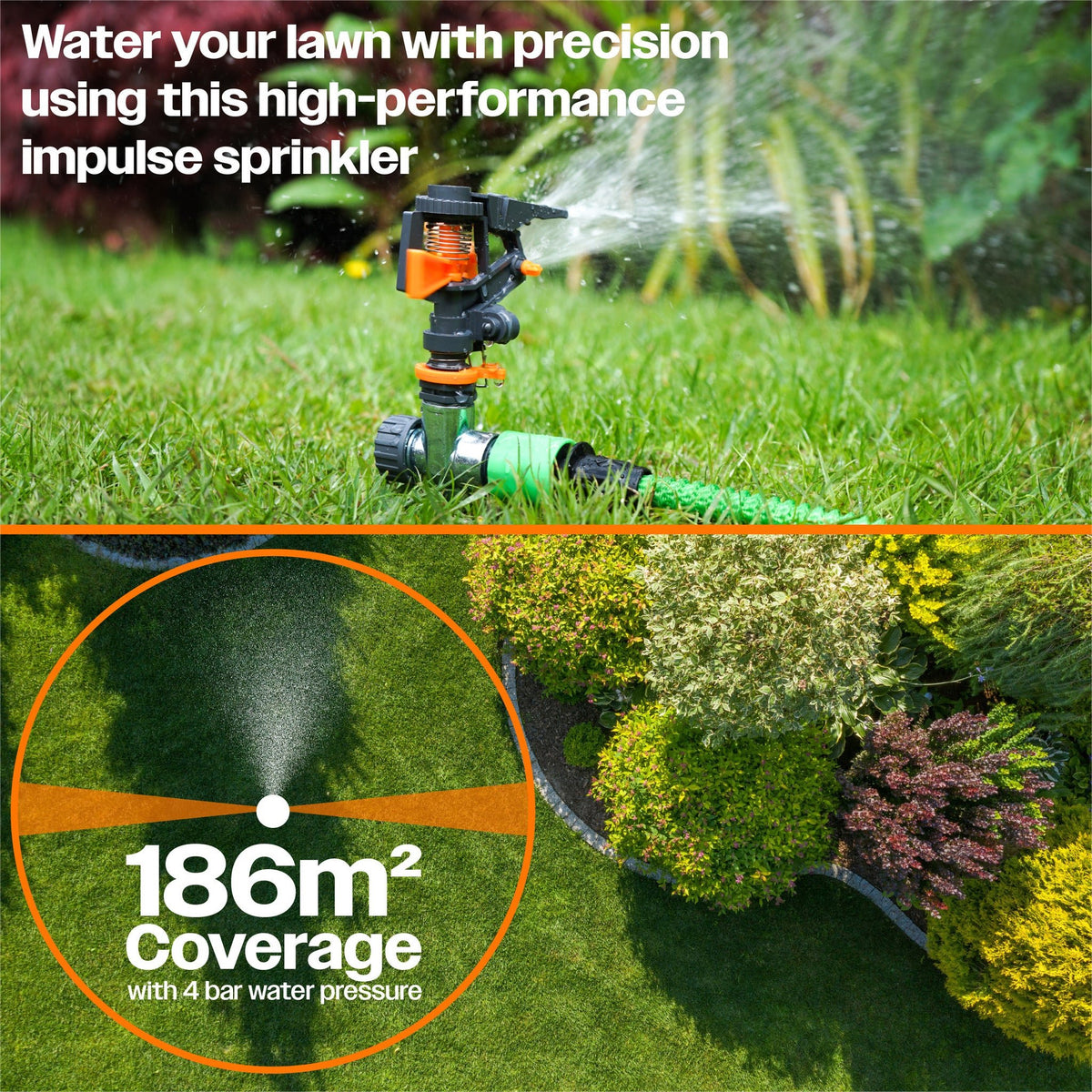 Impulse Impact Garden Sprinkler with Ground Spike_Hoses & Accessories