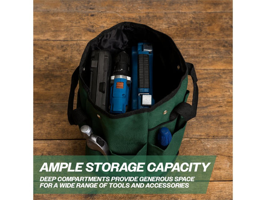 St Helens Home and Garden Multi - Purpose Deep Tool Storage OrganiserBag With Carry Handles and Side Pockets_Garden Tool Accessories