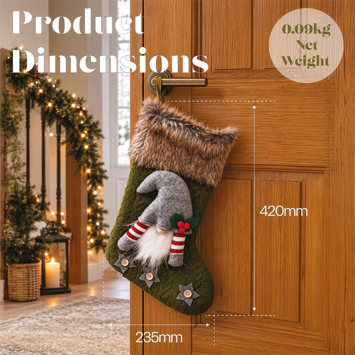Luxury Gonk Christmas Stocking_Indoor Christmas Decorations