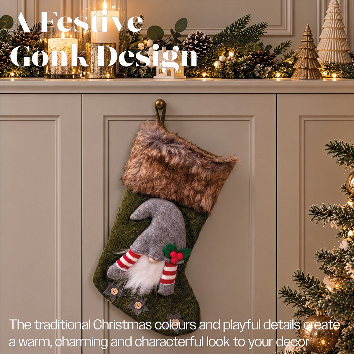 Luxury Gonk Christmas Stocking_Indoor Christmas Decorations