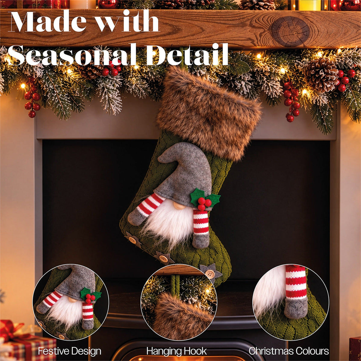 Luxury Gonk Christmas Stocking_Indoor Christmas Decorations