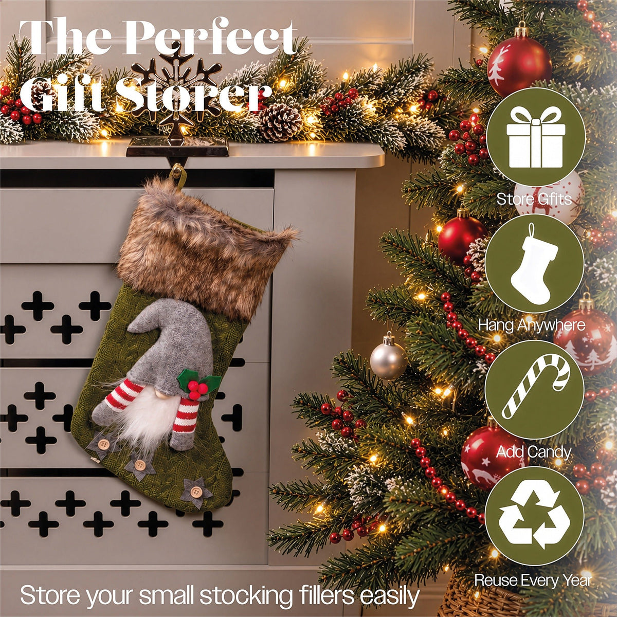 Luxury Gonk Christmas Stocking_Indoor Christmas Decorations