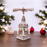 Battery Powered Wooden Christmas Pyramid with 6 LED Lights_Indoor Christmas Decorations