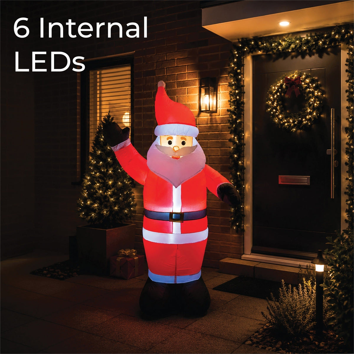 Inflatable Santa Claus with LED Lights - Festive Christmas Decoration for Indoor & Outdoor Use_Outdoor Christmas Decorations