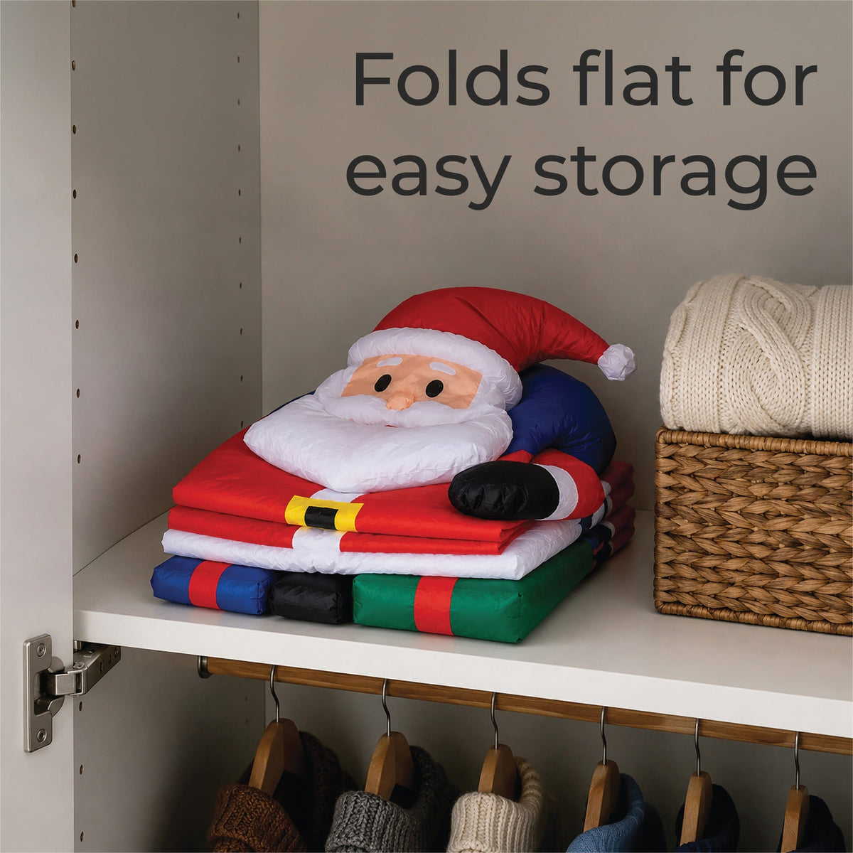 Inflatable Father Christmas with Presents and LED Lights - Festive Christmas Decoration for Indoor & Outdoor Use_Outdoor Christmas Decorations