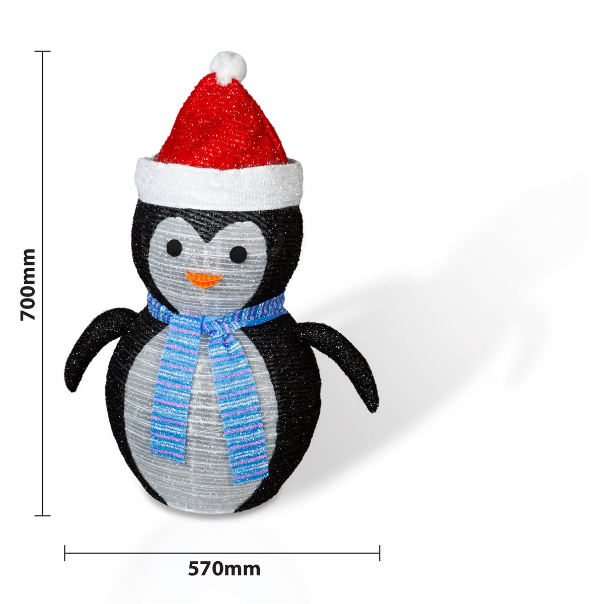 70cm Collapsible LED Christmas Penguin Decoration – Battery Operated with Timer_Outdoor Christmas Decorations