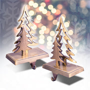Set of 2 Christmas Stocking Holders - Gold Christmas Tree_Indoor Christmas Decorations