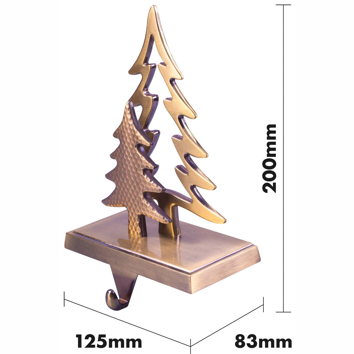 Set of 2 Christmas Stocking Holders - Gold Christmas Tree_Indoor Christmas Decorations