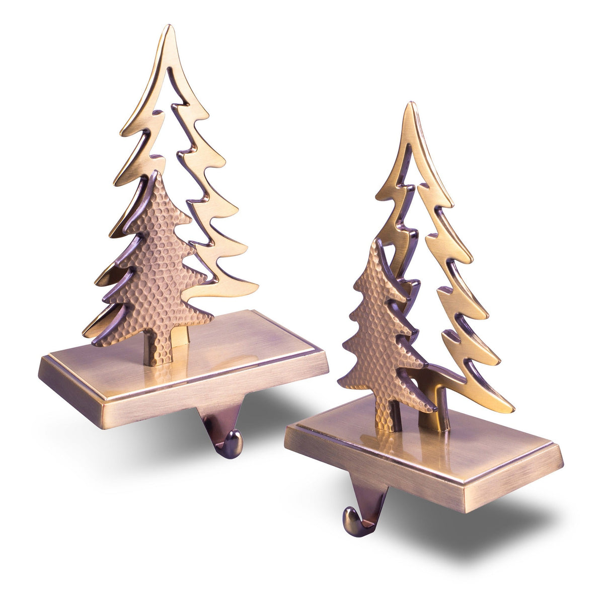 Set of 2 Christmas Stocking Holders - Gold Christmas Tree_Indoor Christmas Decorations