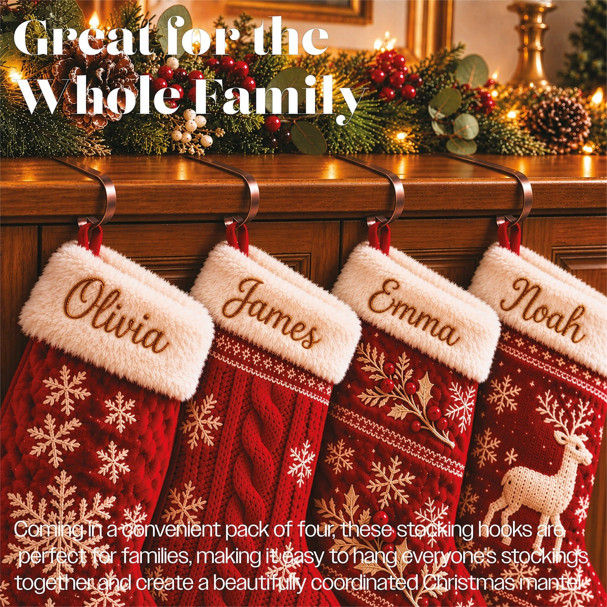 Set of 4 Christmas Stocking Holders_Indoor Christmas Decorations
