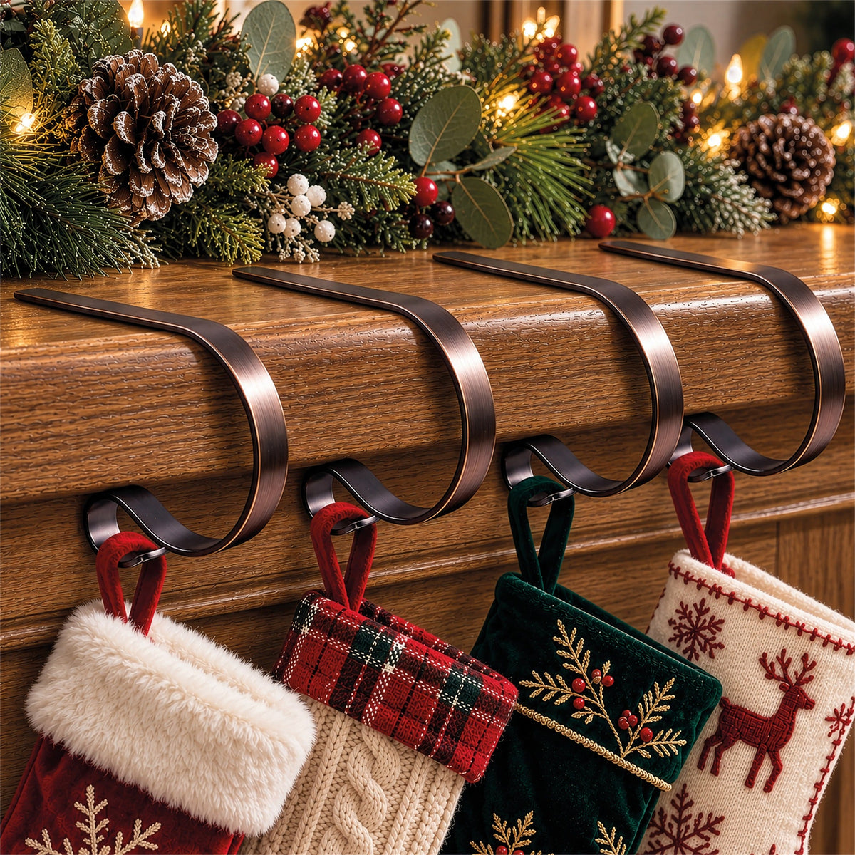 Set of 4 Christmas Stocking Holders_Indoor Christmas Decorations